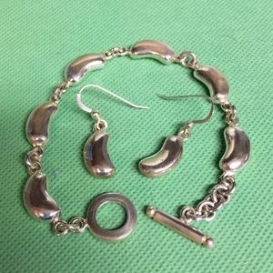 Louisiana Red Beans Sterling Silver Bracelet/Earrings